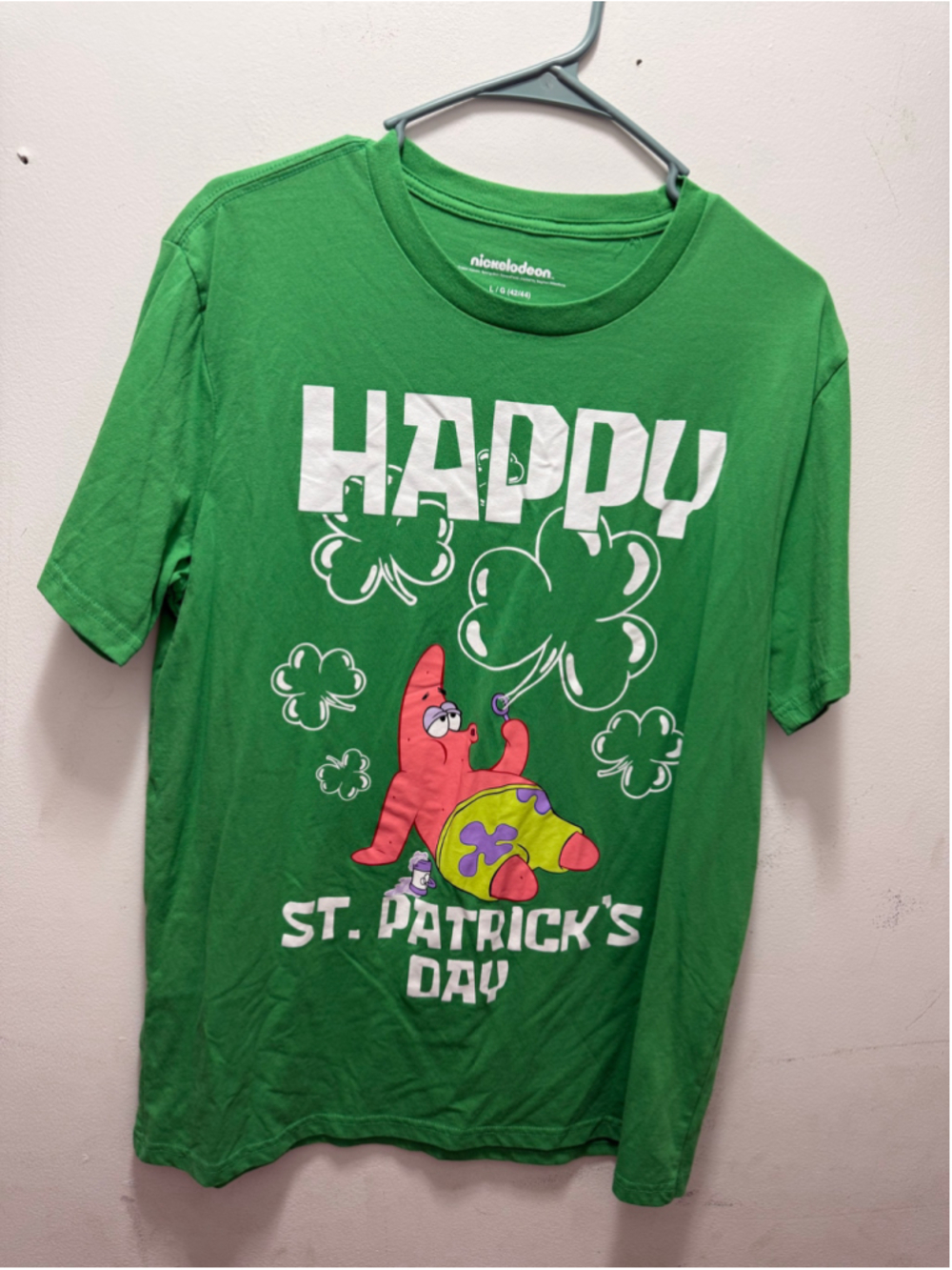 Men's Nickelodeon Happy St. Patrick's Day Patrick Star Tee Green L